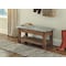 Alaterre Furniture Millwork Wood and Zinc Metal 40" Bench with Shelf AWMW0471Z - alternate 5